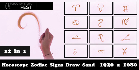 Horoscope Zodiac Signs Draw Sand