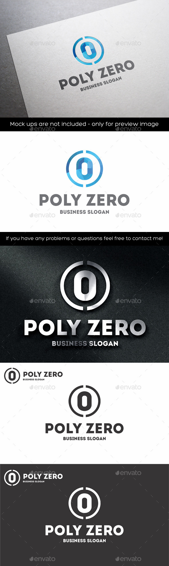 Zero Number Polygonal Logo