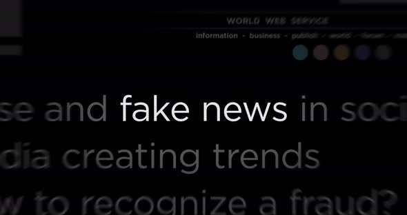 Headline titles media with fake news and hoax information seamless loop