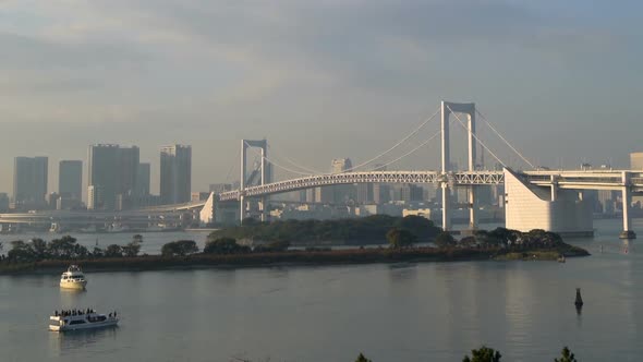 Tokyo Skyline with Tokyo Tower and Rainbow Bridge