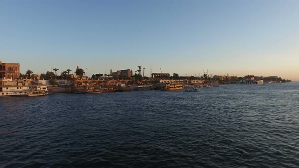 Tour boats on Nile at Luxor