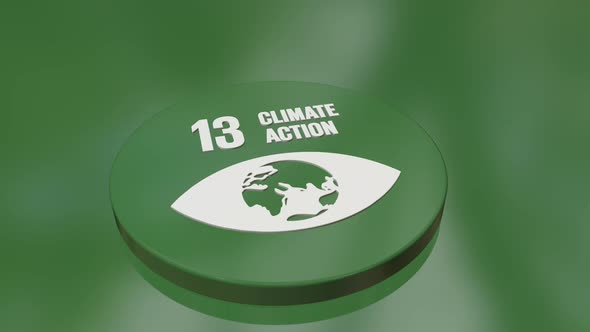 13 Climate Action The 17 Global Goals Circle Badges Icons Background Concept