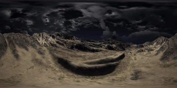 VR 360 Huge Dark Clouds Over Scottish Highlands alt