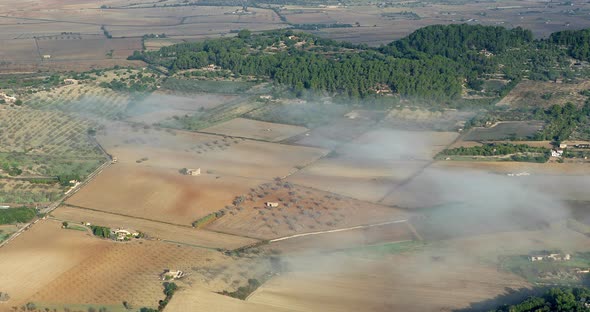 Aerial Shot of Landscape Agricultural Fields