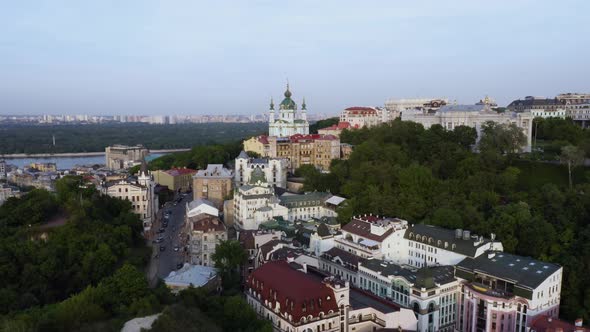 Old Historical Eastern Europe Town with Slavic Church