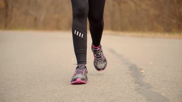 Marathon Runner Legs Jog Workout.Running Shoes Female Healthy Lifestyle.Runner Woman Fit Athlete Jog