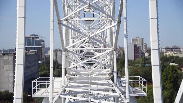 View from gondola on ferris wheel