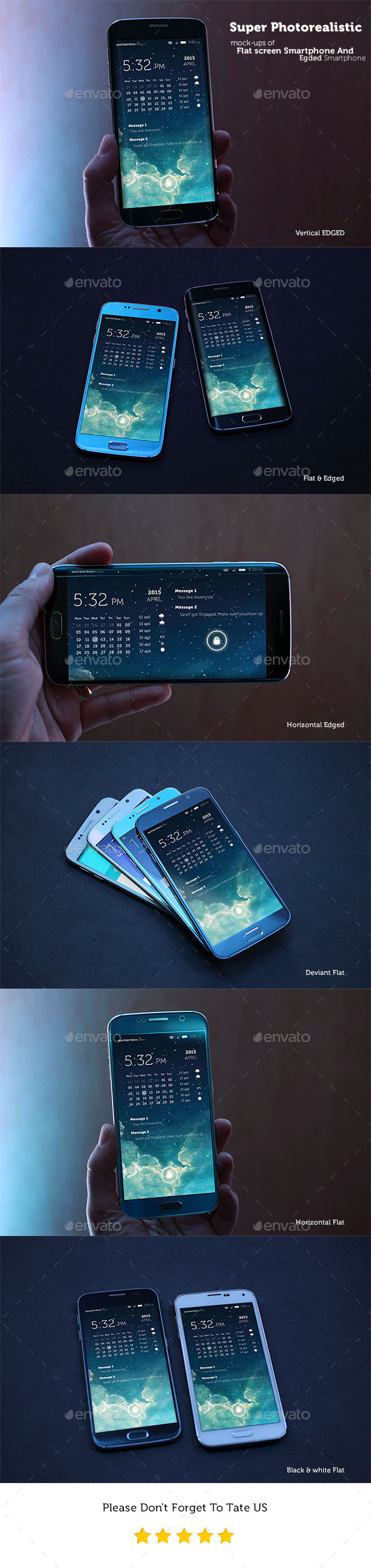 Photorealistic Mobile Mockups - Flat And Edged