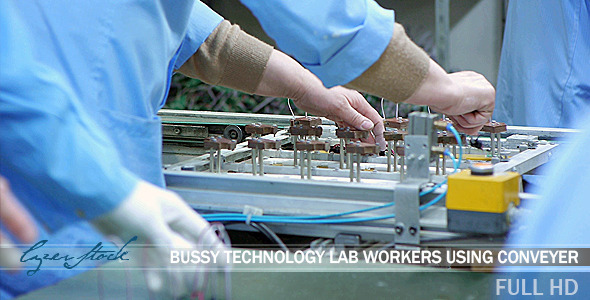 Efficient Technology Lab Workers Using Conveyer