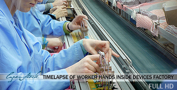 Worker Hands Manufacturing Production in Factory