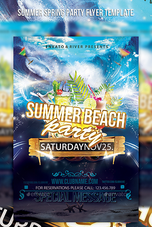 Summer Spring Party Flyer Template