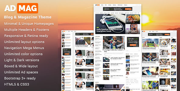 ADMAG - Responsive Blog & Magazine HTML Template