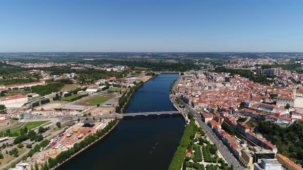 River Mondego and City of Coimbra, Portugal