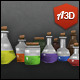 Low Poly Cartoon Potion Bottles - 3DOcean Item for Sale