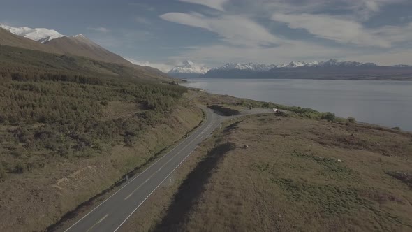 View of Lake Pukaki in New Zealand