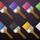 Multi Coloured Paint Brush PNG Icons - GraphicRiver Item for Sale