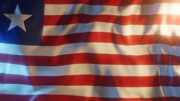 Liberia Flag with Edge Bump