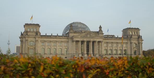 German Federal Parliament with Hedge Autumn