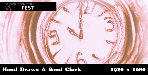 Hand Draws A Sand Clock