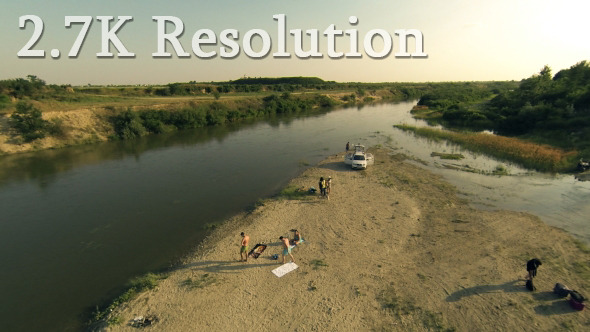 Flying Over River and People alt