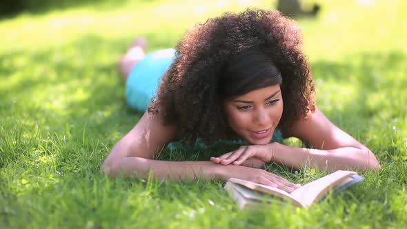 Beautiful Woman Reading In The Park alt