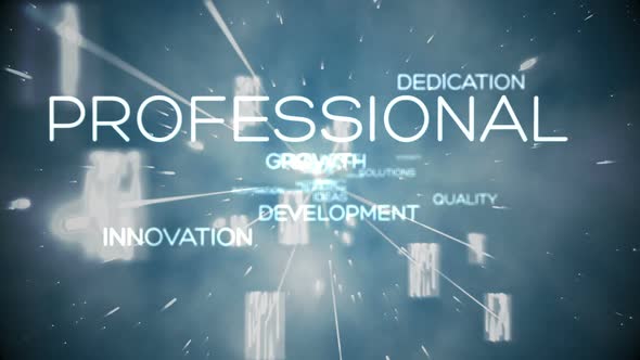 Futuristic Animation Showing Business Terms alt