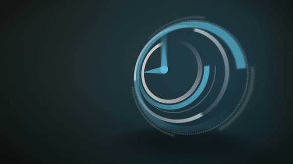 Blue Clock Ticking At Speed