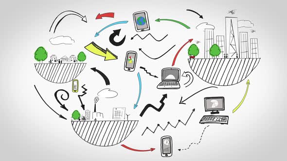 Animation Showing Connectivity And Technology