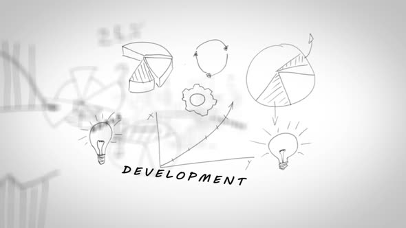 Drawings With Charts Showing Teamwork Terms alt