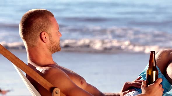 Relaxed Man On The Beach