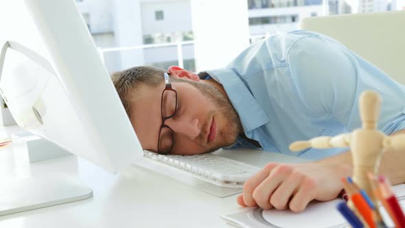 Attractive Businessman Sleeping