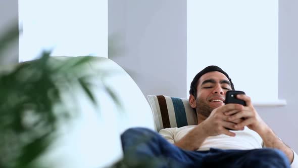 Man Using His Smartphone