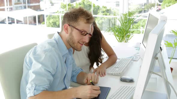 Attractive Coworkers Working Together