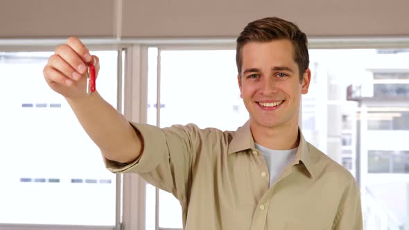 Handsome Businessman Showing His Keys