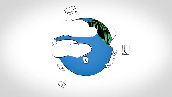 Colored Animation Showing Envelopes Circling The Earth