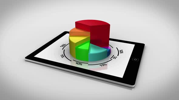 Colourful 3d Pie Chart On Tablet Pc 1