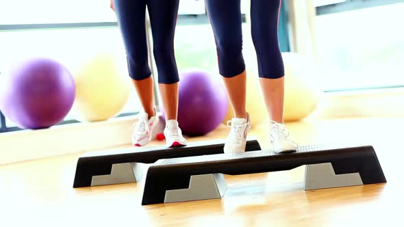 Slender Young Women Training Their Legs