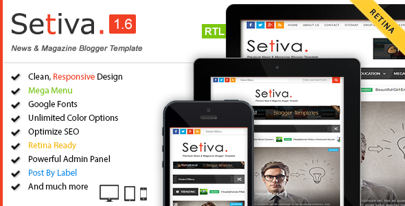 Setiva - Responsive Magazine Blogger Template