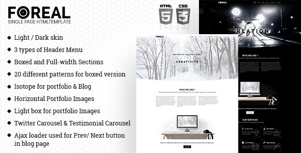 Foreal -  Minimal HTML Template