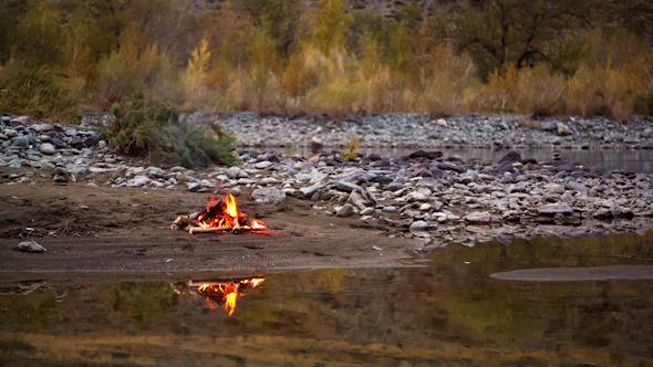 Camp Fire on the River Bank 2014