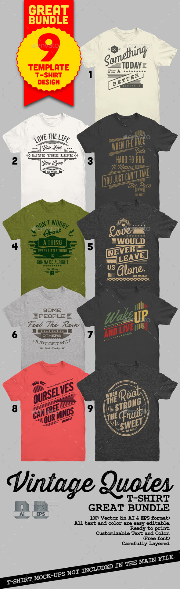 Download T Shirt Bundle Graphics Designs Templates From Graphicriver PSD Mockup Templates