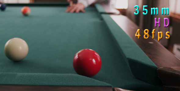 Man In Billiards Shoots Red Ball In Pocket 12 