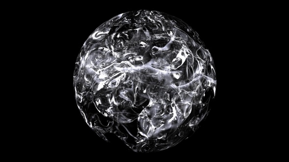 Pouring Pure Water Splash In Sphere