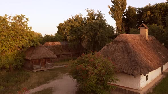 Ancient Medieval Huts Aerial View