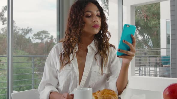 Woman Drinking Her Morning Coffee