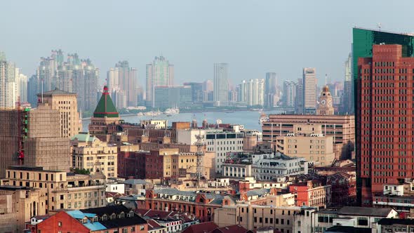 Shanghai District with Coloured Buildings in China Timelapse