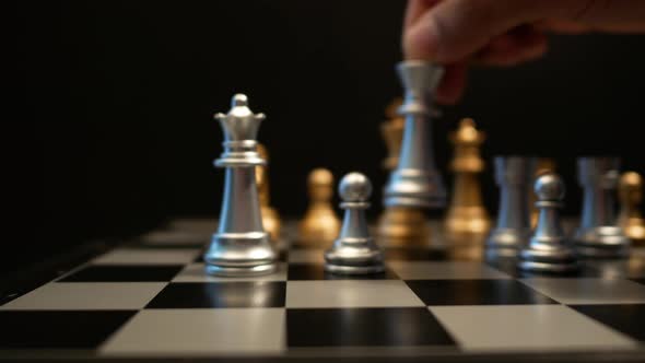 The motion of chess board game, Strategy Games Concept