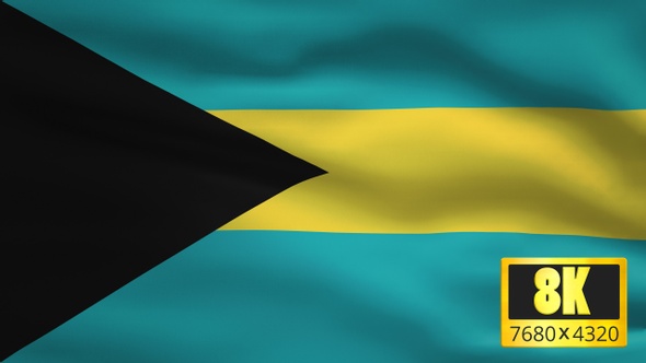 8K Bahamas Windy Flag Background