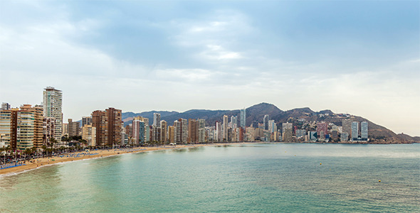 Cloudy Day over Beach Skyline