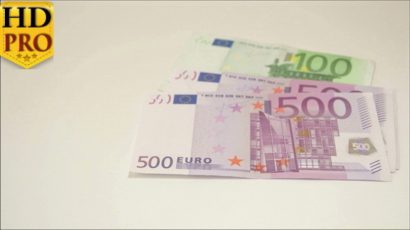 Two 500 and 100 Euro Bill Inside the Envelope